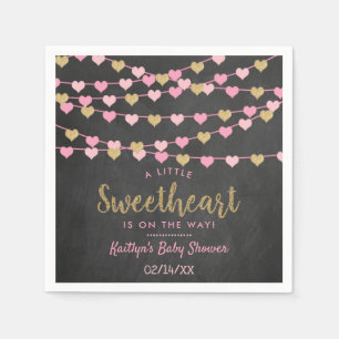 Serviette En Papier Hanging Love Hearts Petit Baby shower amoureux