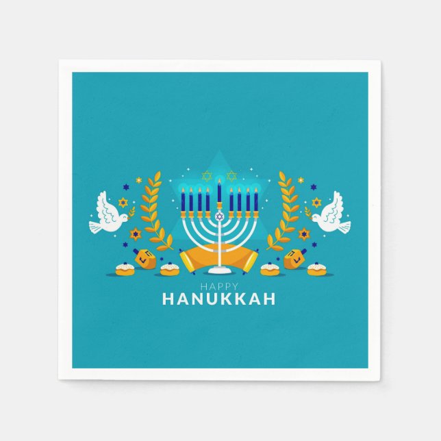 Serviette En Papier Hannukah menorah (Devant)