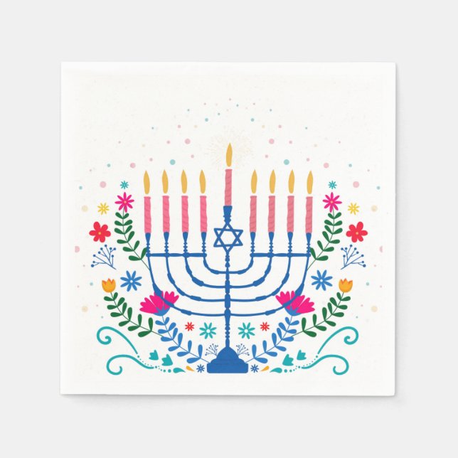 Serviette En Papier Hannukah menorah   (Devant)