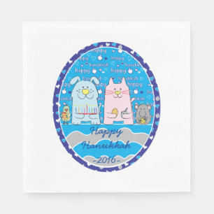 Serviette En Papier Hanoukka Animaux domestiques Taille standard
