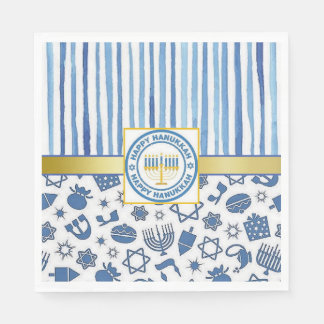 Serviette En Papier Hanoukka bleue