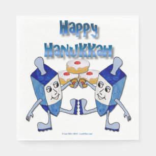 Serviette En Papier Hanoukka Dancing Dreidels et Jelly Doughnut