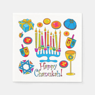 Serviette En Papier Hanoukka heureuse - Chanukah Napkin