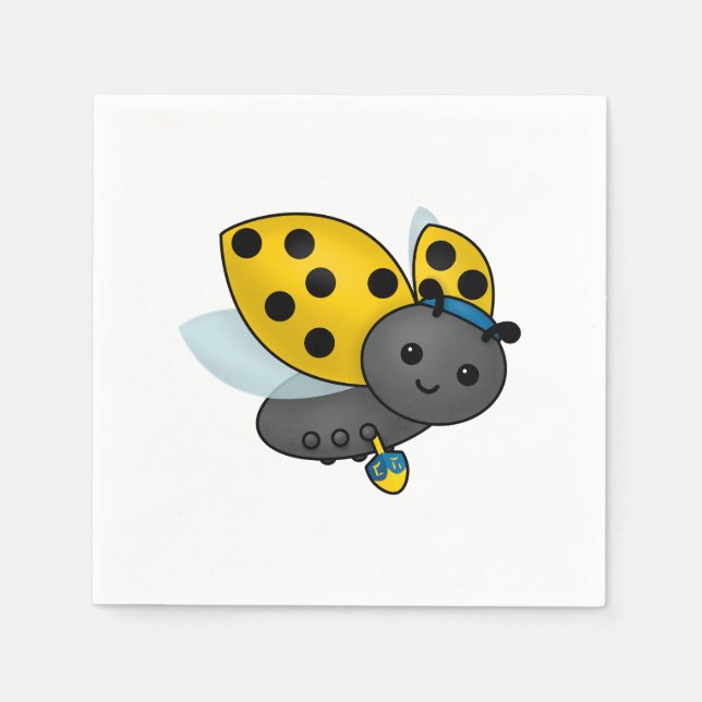 Serviette En Papier Hanoukka Ladybug (Devant)