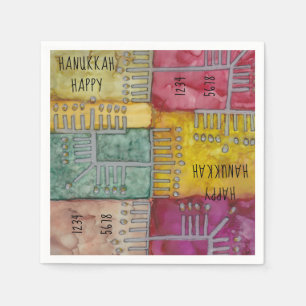 Serviette En Papier Hanoukka Menorahs