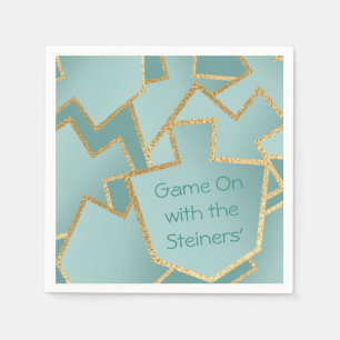 Serviette En Papier Hanoukka Napkin Personnaliser Nouveau Elégant Turq