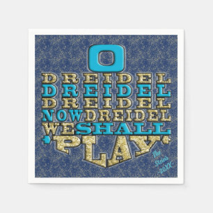 Serviette En Papier Hanoukka Napkins Personnaliser "Dreidel Play"