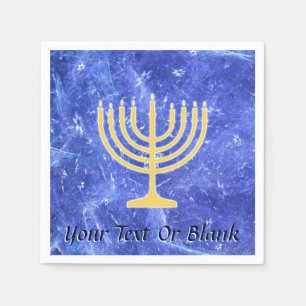 Serviette En Papier Hanoukka Snowstorm Menorah