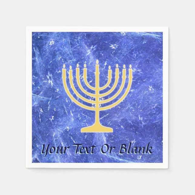 Serviette En Papier Hanoukka Snowstorm Menorah (Devant)