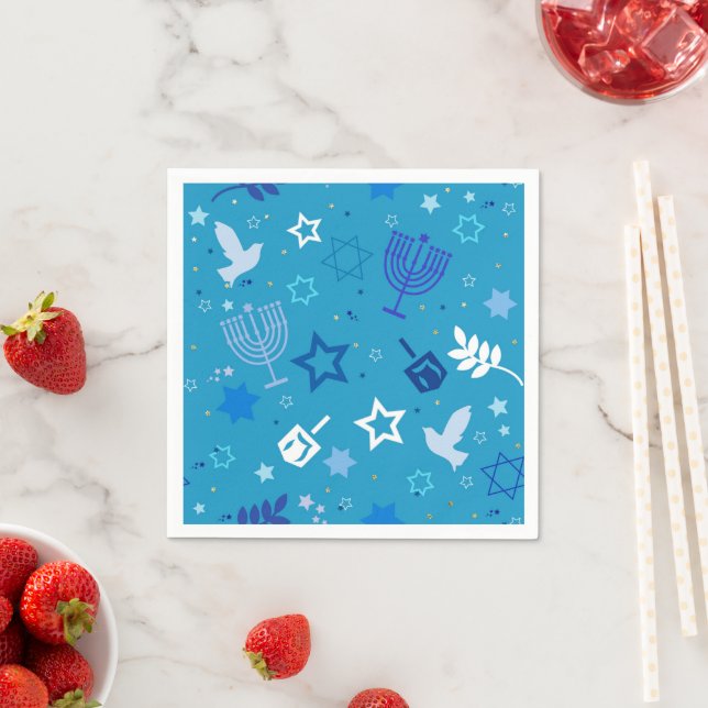 Serviette En Papier Hanoukka Stars en papier serviettes (En situation)