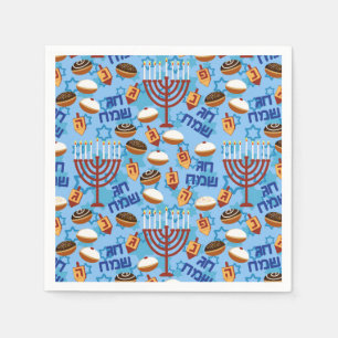 Serviette En Papier Hanukiahs, Menorahs et Motif de bougies