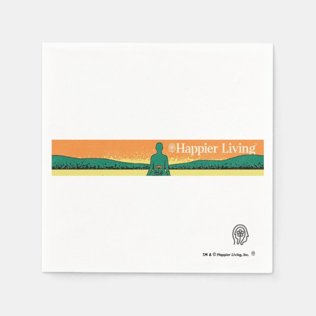 Serviette En Papier Happier Living Logo Papier Napkins (Devant)