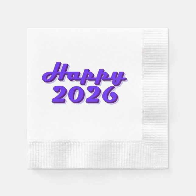 Serviette En Papier Happy 2026 (Devant)