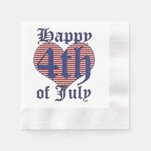 Serviette En Papier Happy 4 juillet Stars and Stripes Typographie Nap