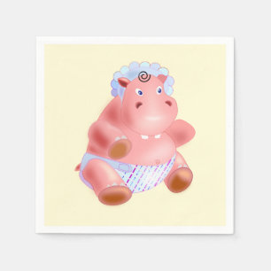 Serviette En Papier Happy Baby Hippo