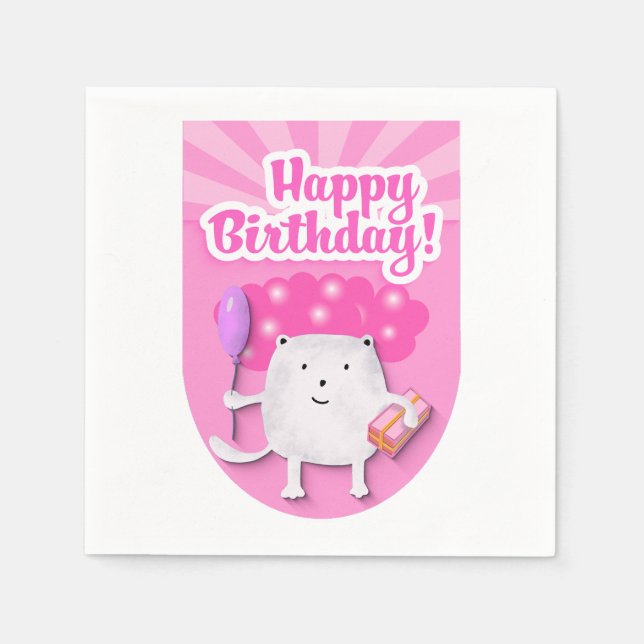 Serviette En Papier Happy Birthday Celebration Design (Devant)