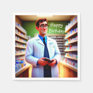 Serviette En Papier Happy Birthday Pharmacist