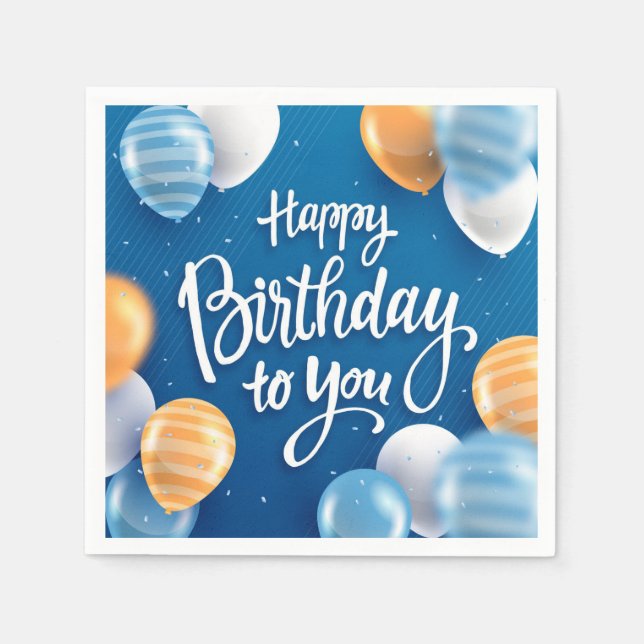 Serviette En Papier Happy Birthday to You (Devant)