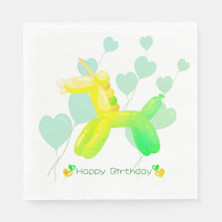 Serviette En Papier Happy Birthday! Unicorn in pastel gradient colors