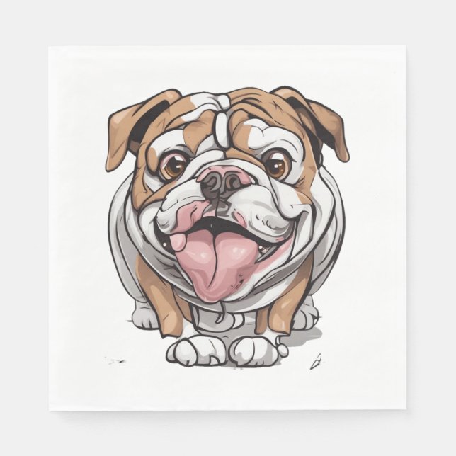 Serviette En Papier Happy Bulldog (Devant)