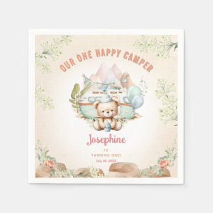 Serviette En Papier Happy Camper Été 1er Anniversaire Papier fille
