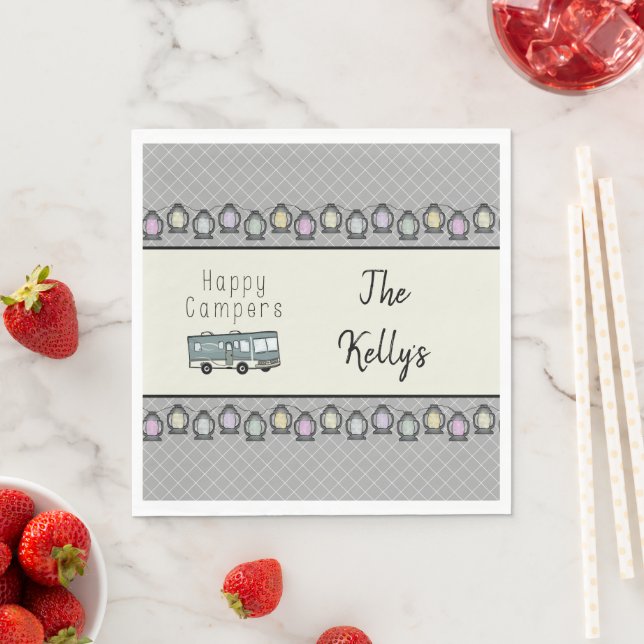 Serviette En Papier Happy Campers RV personnalisé (En situation)