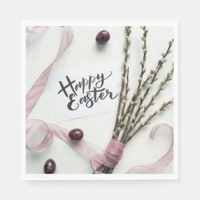 SERVIETTE EN PAPIER HAPPY EASTER (Devant)