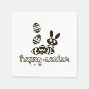 Serviette En Papier Happy Easter Paper Napkin Digital Embossage effet