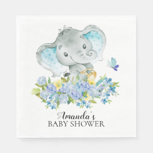 Serviette En Papier Happy Elephant Boys Baby shower papier serviettes