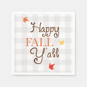 Serviette En Papier Happy Fall Y'all Automne Feuilles Napkin