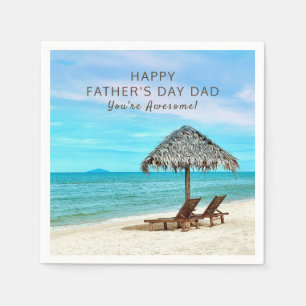 Serviette En Papier Happy Fête des pères Party Custom Text Beach Papie