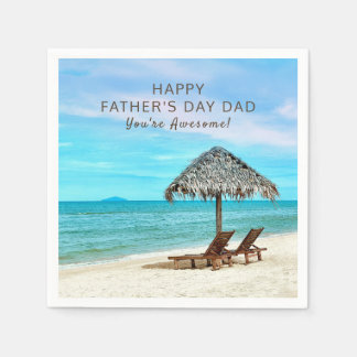 Serviette En Papier Happy Fête des pères Party Custom Text Beach Papie