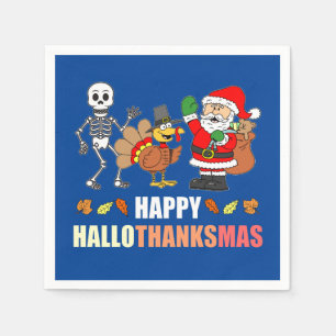 Serviette En Papier Happy HalloThanksMas (BLUE) serviettes
