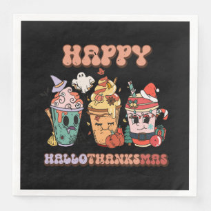 Serviette En Papier Happy HalloThanksMas Funny Dark