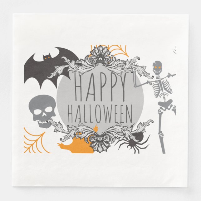 Serviette En Papier Happy Halloween (Devant)