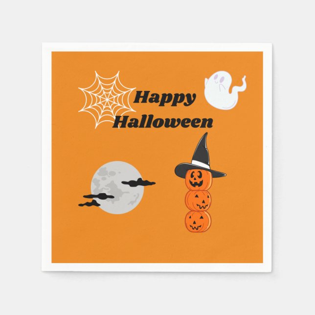 Serviette en papier happy halloween (Devant)