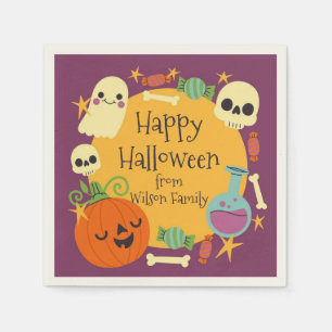 Serviette En Papier Happy Halloween Éffrayant