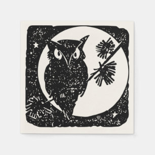 Serviette En Papier Happy Halloween Éffrayant Owl Papier Napkin
