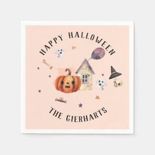 Serviette En Papier Happy Halloween Famille Traite Personnalisé