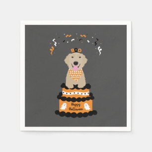 Serviette En Papier Happy Halloween Golden Retriever Éffrayant Ghost B