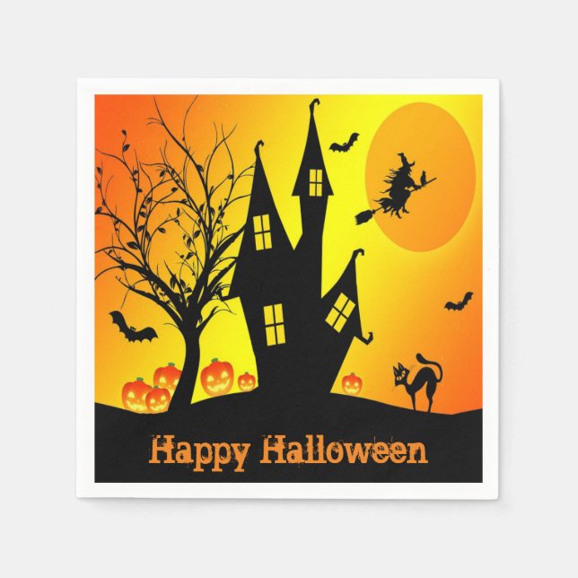 Serviette En Papier Happy Halloween Papier Napkin (Devant)