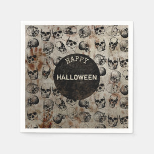 Serviette En Papier Happy Halloween Party Vintages crânes