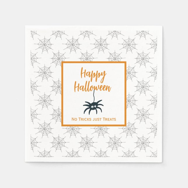 Serviette En Papier Happy Halloween pas de tour traite seulement araig (Devant)
