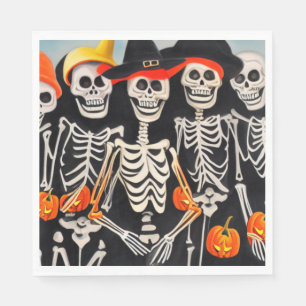 Serviette En Papier Happy Halloween Skeletons
