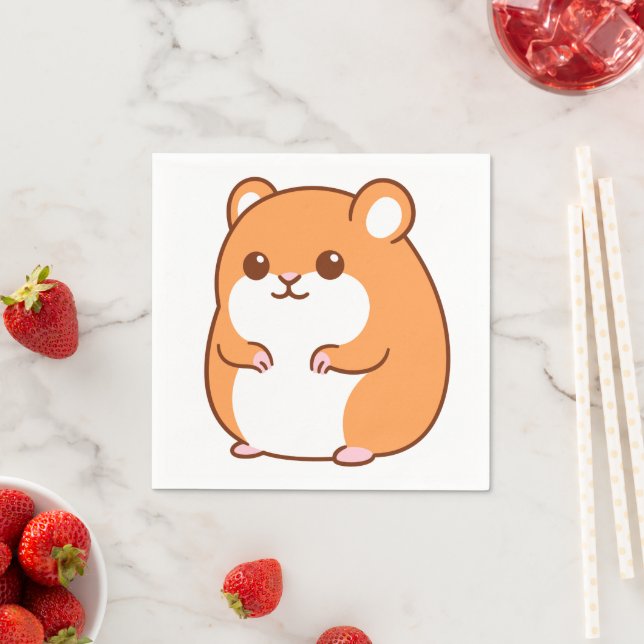 Serviette En Papier Happy Hamster Papier Napkins (En situation)