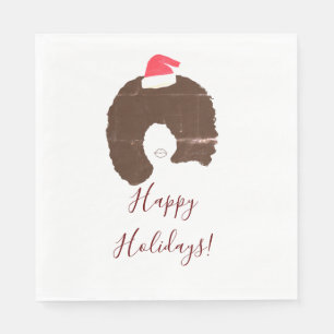 Serviette En Papier Happy Holidays cheveux afro