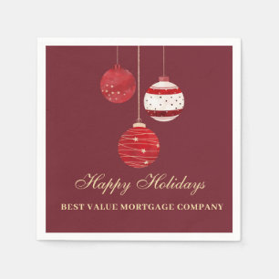 Serviette En Papier Happy Holidays Watercolor Business