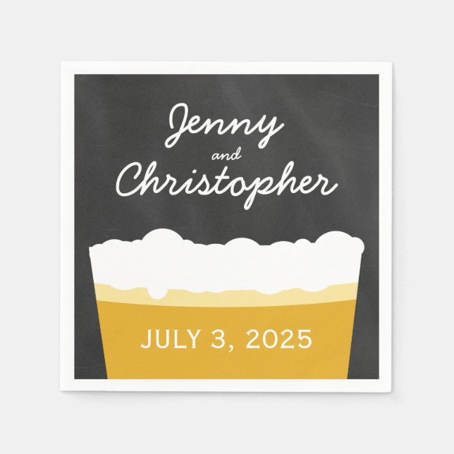 Serviette En Papier Happy Hour Brewery Craft Bière Party Napkins (Devant)