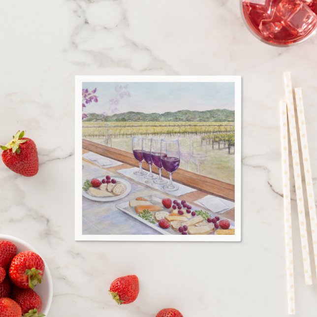Serviette En Papier Happy Hour du Train de Vin (En situation)
