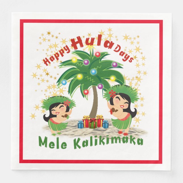 Serviette En Papier Happy Hula Days 3 Papier Napkin (Devant)